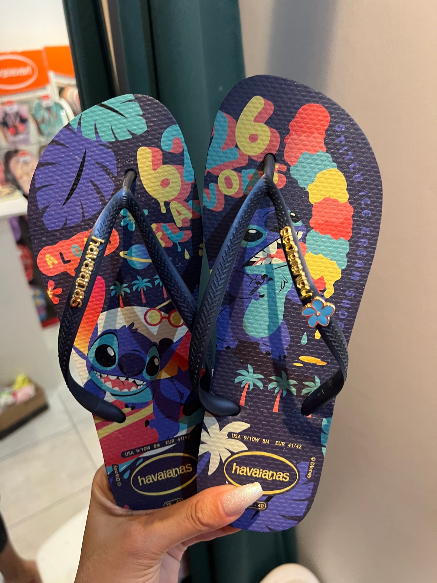 Havaianas Slim Stitch Blue + Bijou
