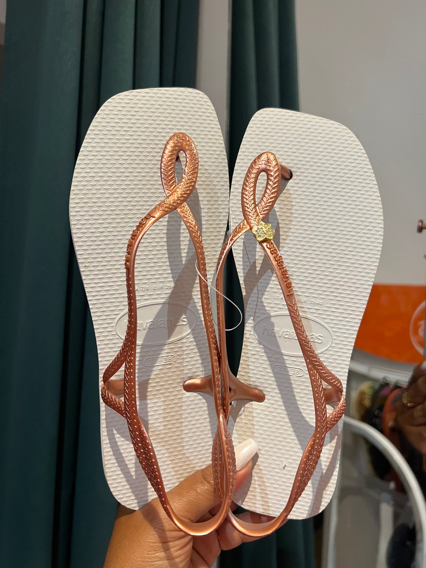Havaianas Luna Square Branca Rose Gold