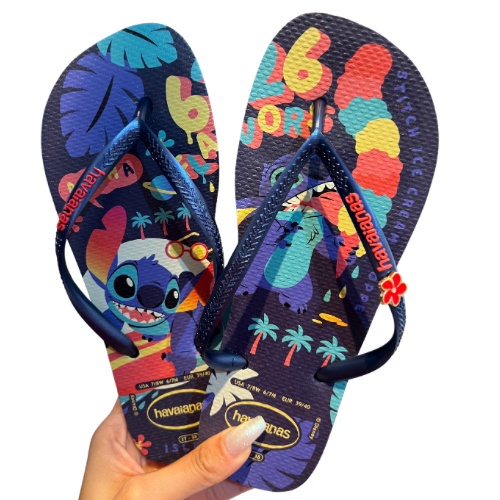 Havaianas Slim Stitch Blue Red+ Bijou