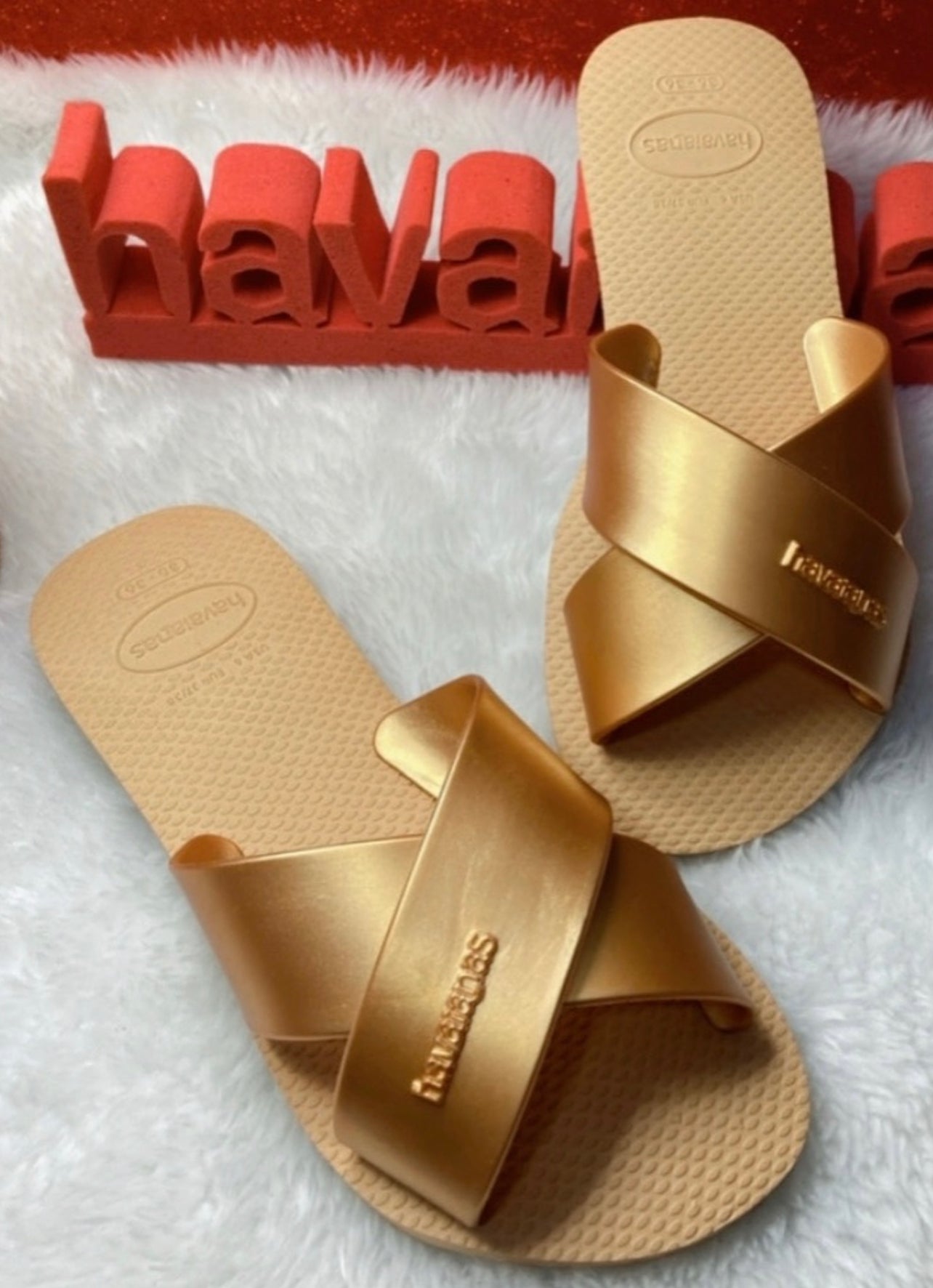 Havaianas Chic Gold avec Bijou