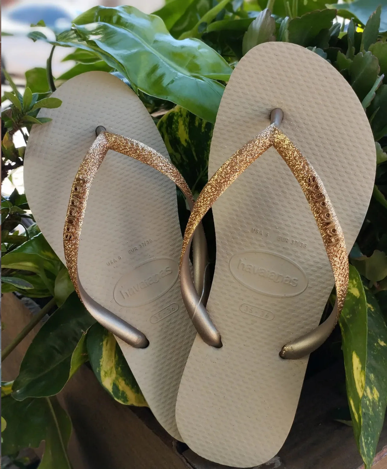 Havaianas Slim Glitter Gold