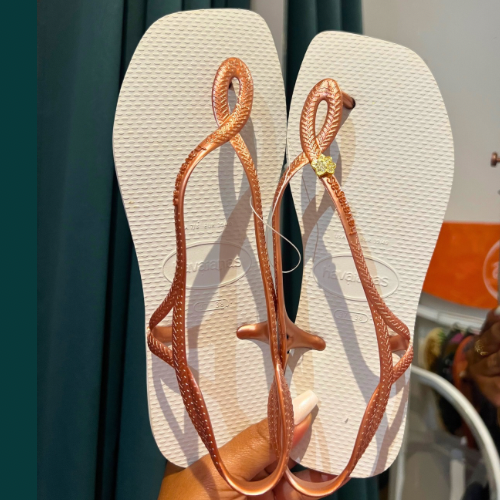 Havaianas Luna Square Branca Rose Gold