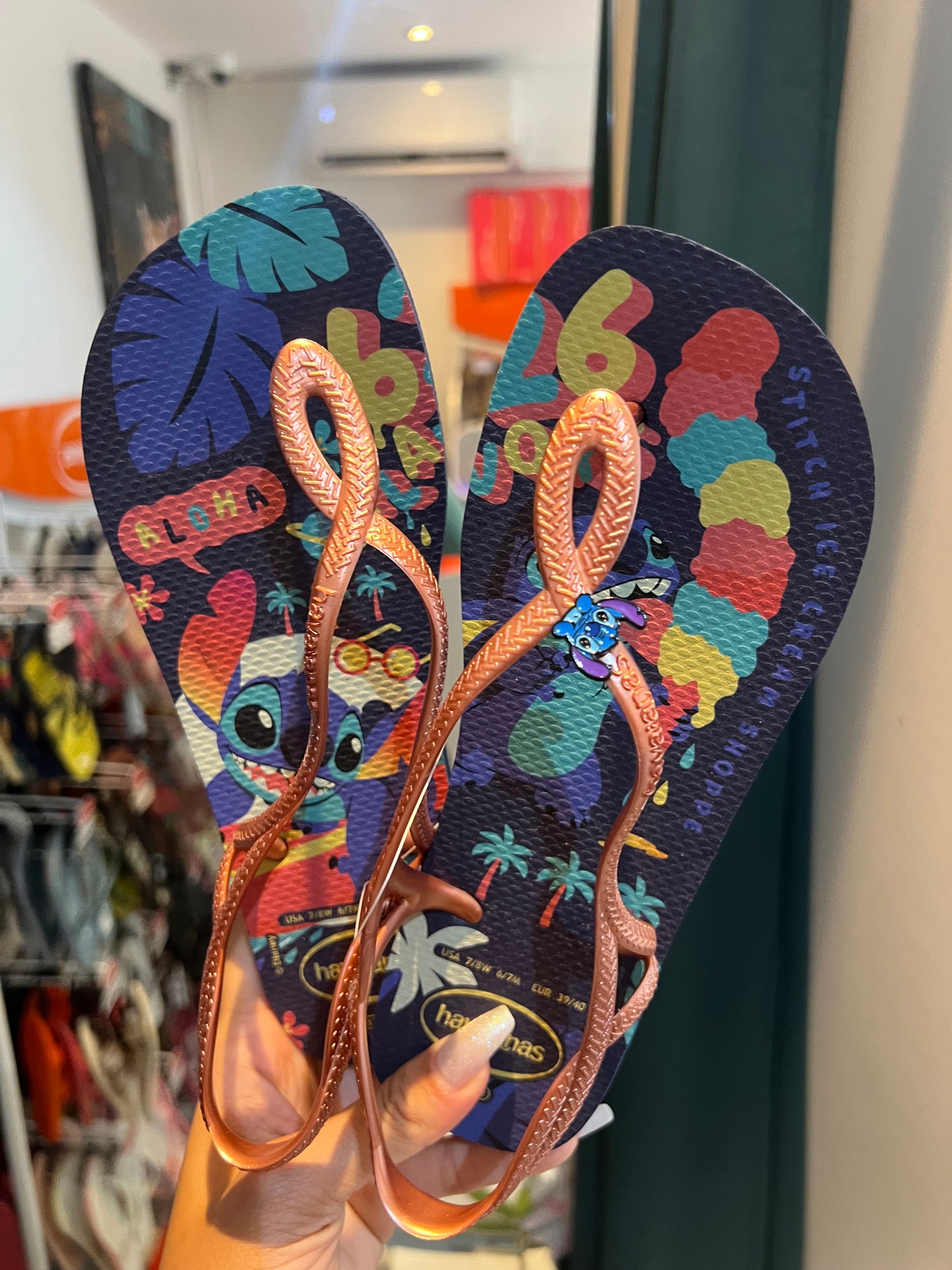 Havaianas Luna Stitch Blue Rosa