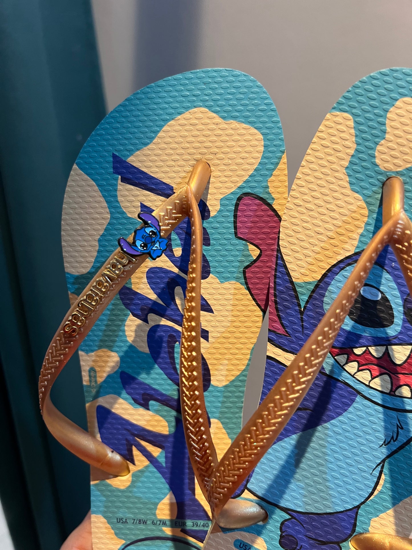 Havaianas Slim Stitch Aloha Blue Gold + Bijou