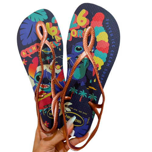 Havaianas Luna Stitch Blue Rosa