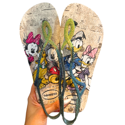 Havaianas Luna Disney Fam Glitter Verde