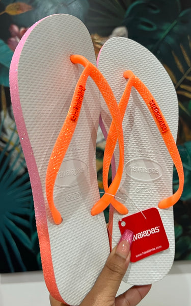 Havaianas Slim Star Glitter Laranja dg