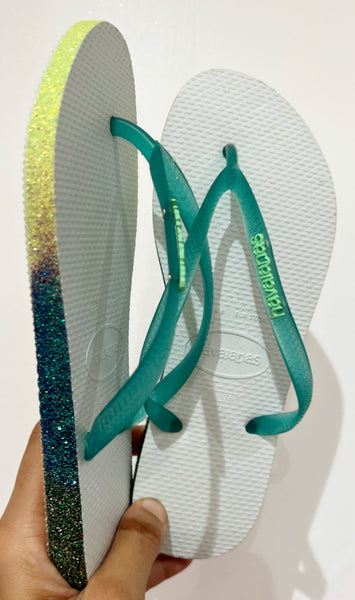 Havaianas Slim Logo met Verde Semelle Glitter D