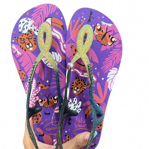 Havaianas Luna Glitter Tropical Roxo Verde