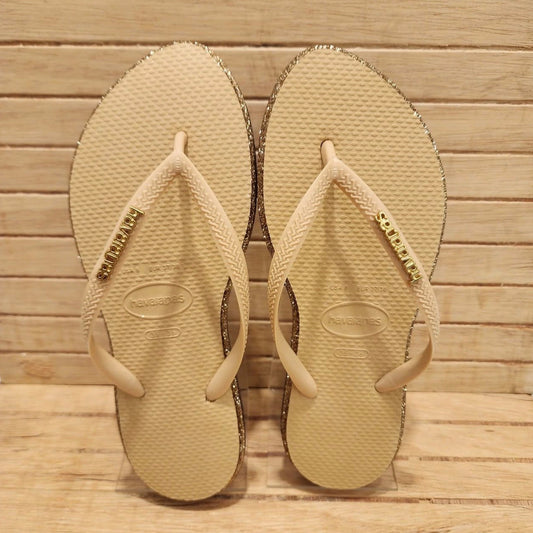Havaianas point glitter gold
