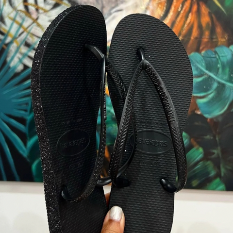 Havaianas Slim Noir Semelle Glitter