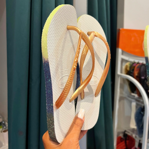 Havaianas Slim Glitter Verde Gold