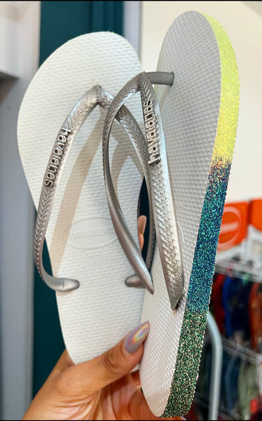Havaianas Slim Logo met Cinza Semelle Glitter D