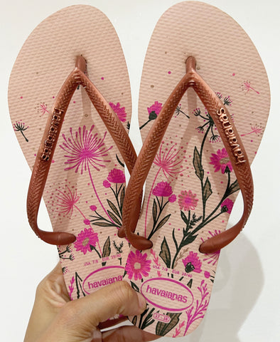 Havaianas Slim Logo met Organic Rosa