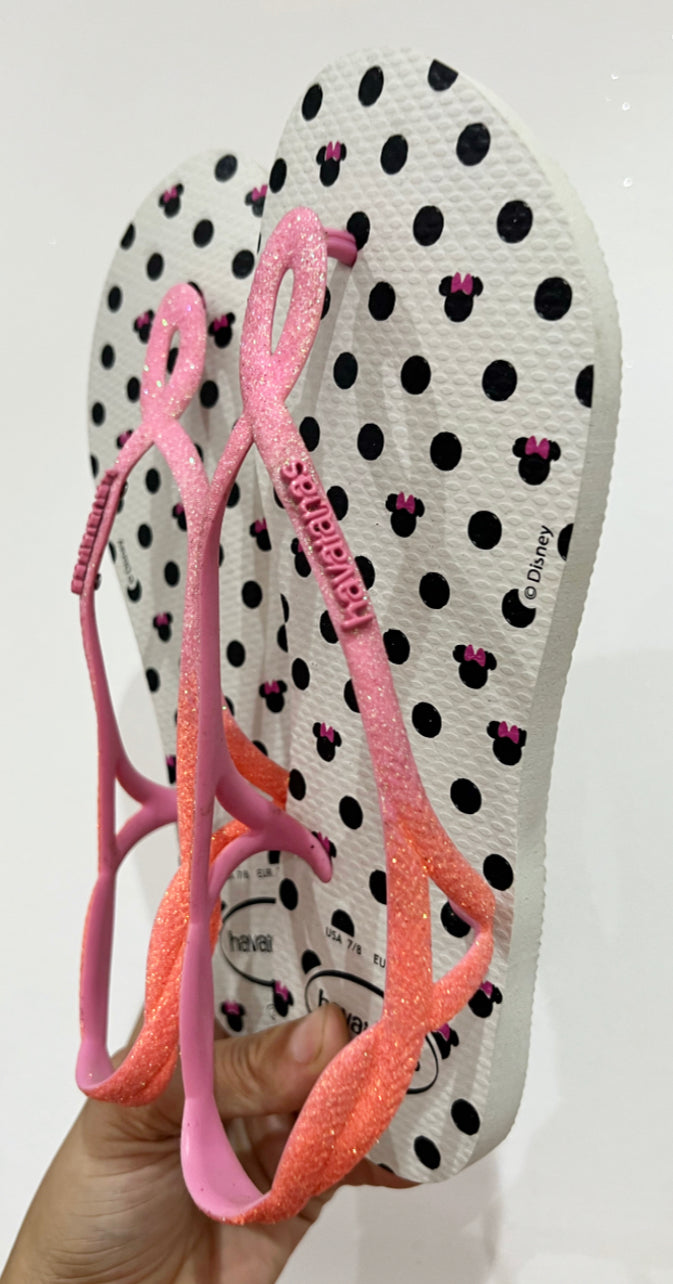 Havaianas Luna Disney Branca Rosa D