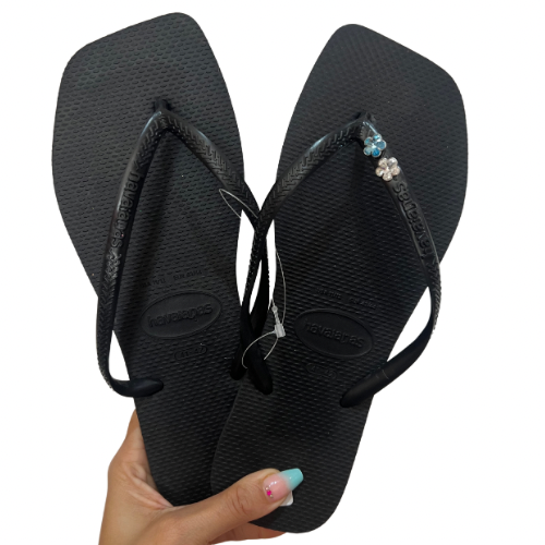 Havaianas Slim Square Petro + 2 Crystal