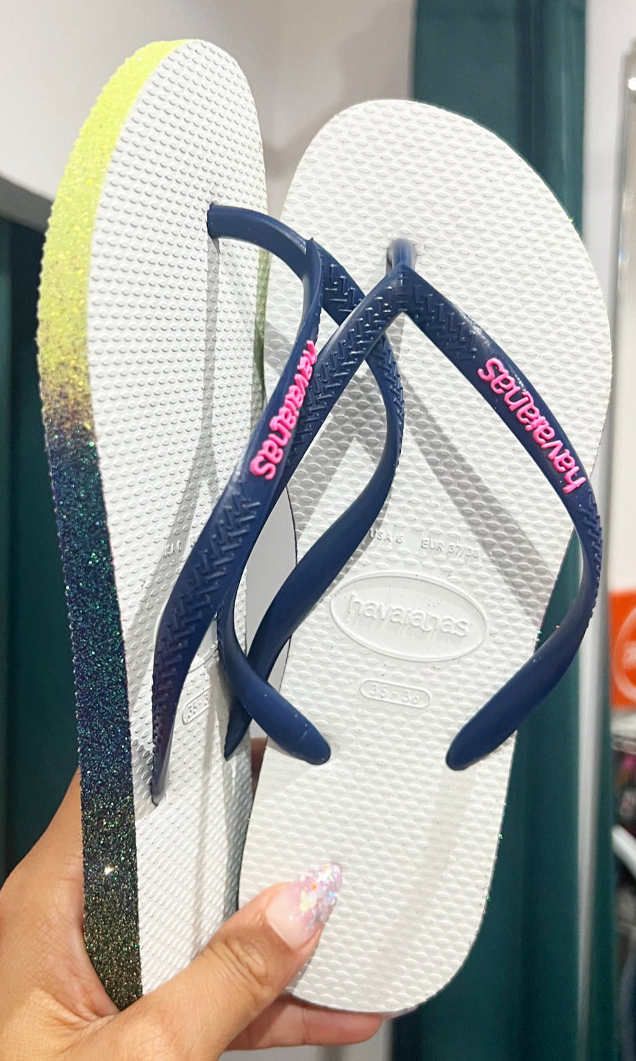 Havaianas Slim Blue Semelle Glitter