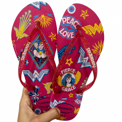 Havaianas Slim Wonder Woman Rosa Rosa