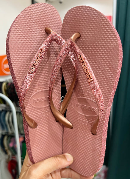 Havaianas Slim Glitter Strass Rosa