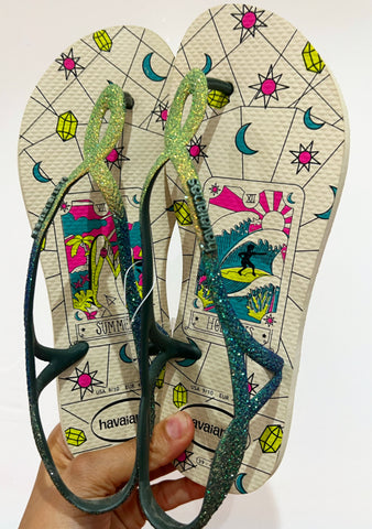 Havaianas Luna Glitter Verde Astro