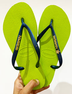 Havaianas Slim Néon Blue + Bijou étoile