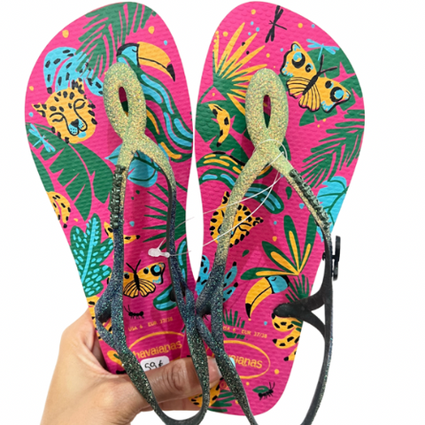 Havaianas Luna Glitter Tropical Rosa Verde