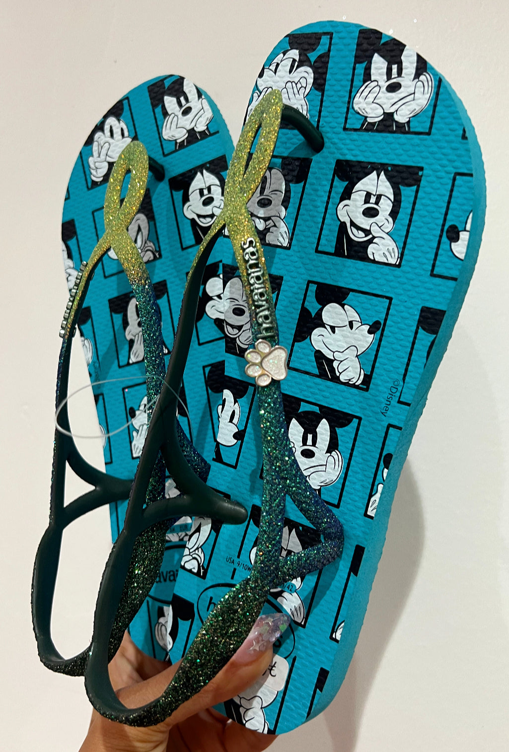 Havaianas Luna Glitter Mickey Verde Blue