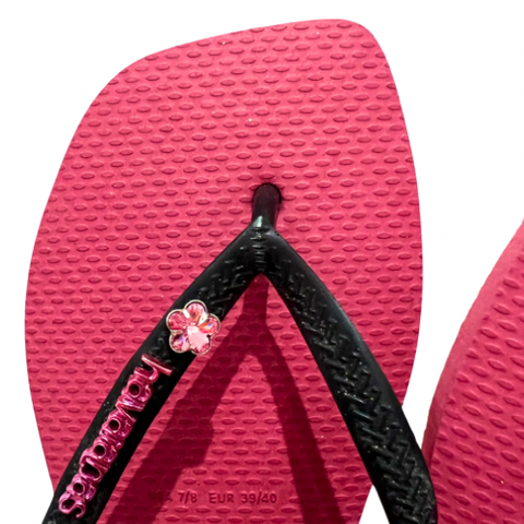 Havaianas Slim Logo Met Rosa Dark + Bijou Crystal