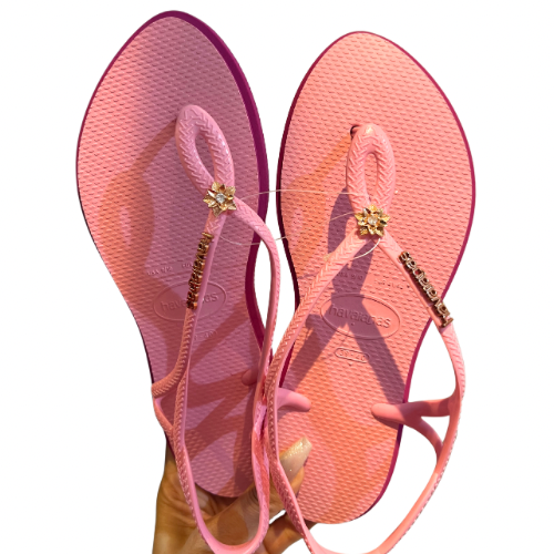 Havaianas Luna Point Rose + 2 Bijoux Crystal