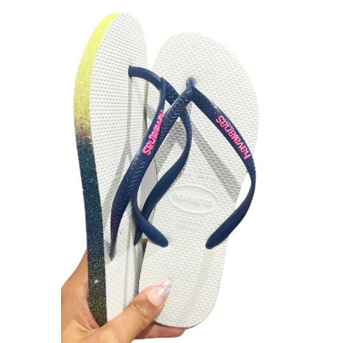 Havaianas Slim Blue Semelle Glitter