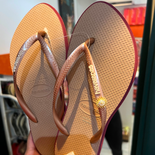 Havaianas Slim Point Brown avec Bijou