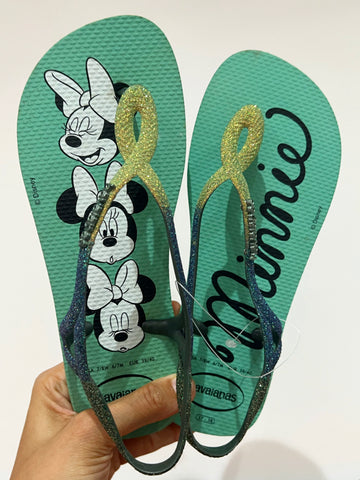 Havaianas Luna Glitter Disney Minnie Verde Lago