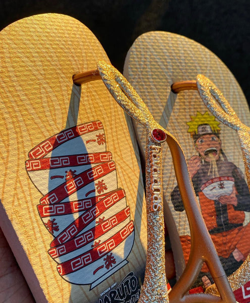 Havaianas Luna Naruto Ramen Gold + Crystal Swarovski