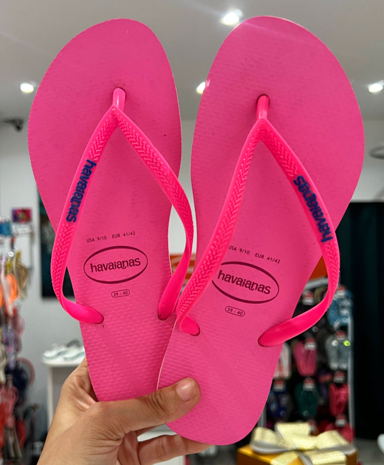 Havaianas Slim Logo Rosa Blue