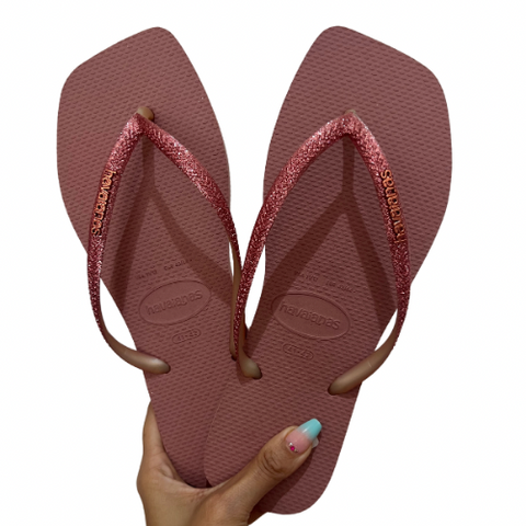 Havaianas Slim Square Glitter Rosa