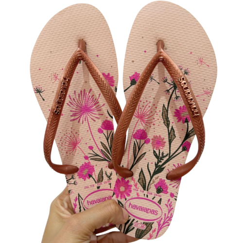 Havaianas Slim Logo met Organic Rosa
