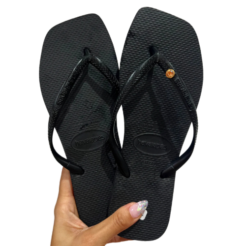 Havaianas Slim Square Black + 1 Swarovski