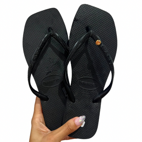 Havaianas Slim Square Black + 1 Swarovski