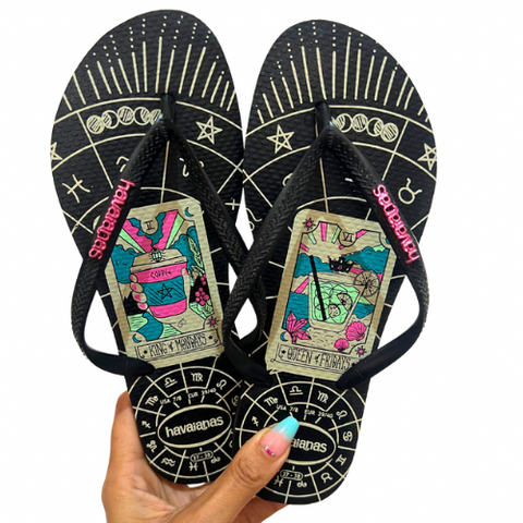 Havaianas Slim Logo Met Astro Black