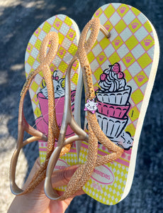 Havaianas Luna Glitter Marie Rosa Gold