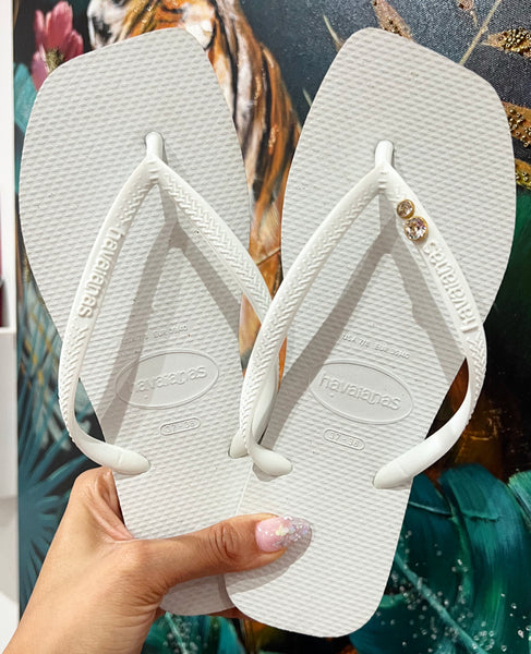 Havaianas Slim Square Branco + Dégradé Swarovski