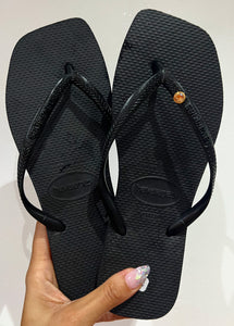 Havaianas Slim Square Black + 1 Swarovski