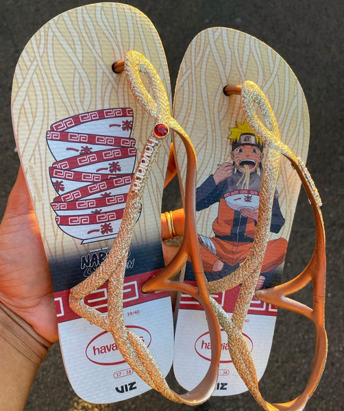 Havaianas Luna Naruto Ramen Gold + Crystal Swarovski