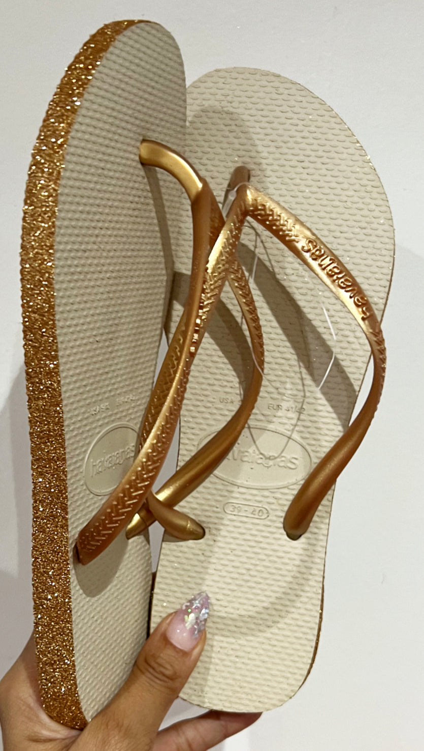 Havaianas Slim Gold Semelle Glitter