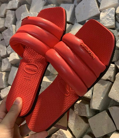 Havaianas Classy Style Cuir Rouge