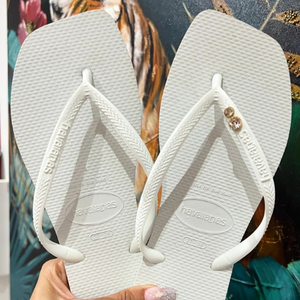 Havaianas Slim Square Branco + Dégradé Swarovski