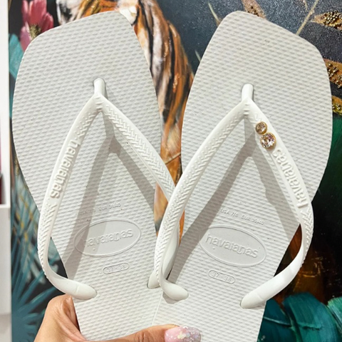 Havaianas Slim Square Branco + Dégradé Swarovski