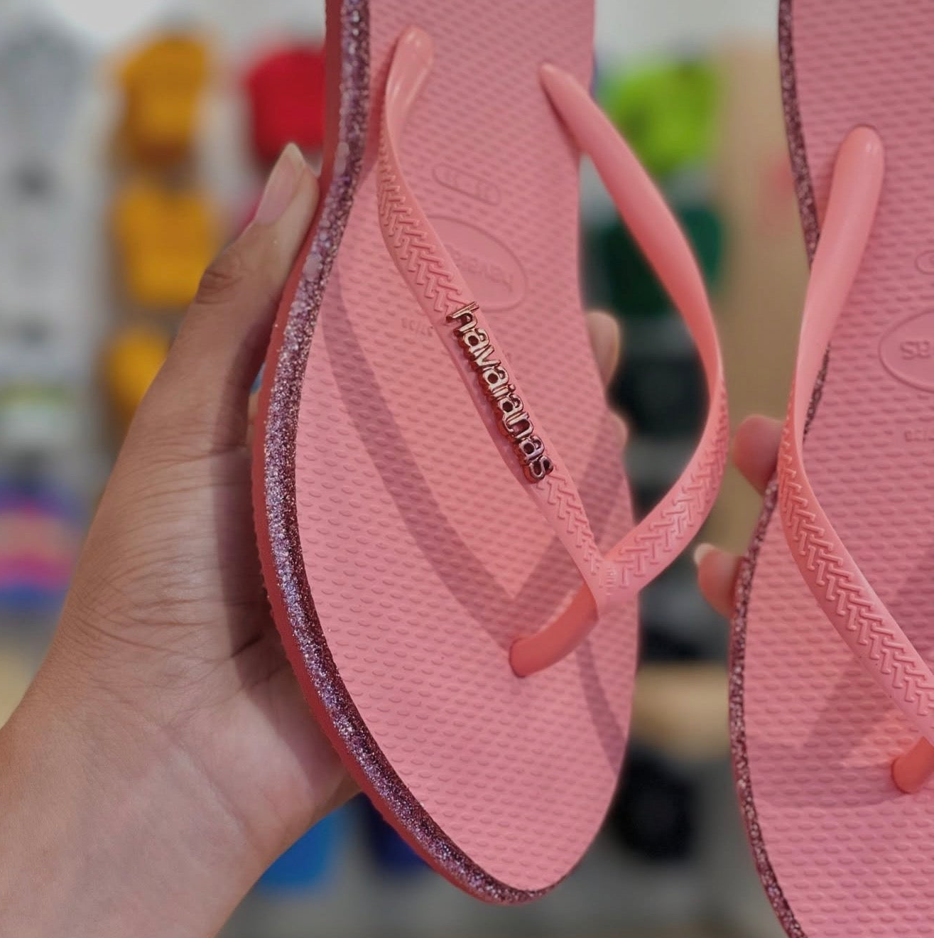 Havaianas point glitter Baby pink