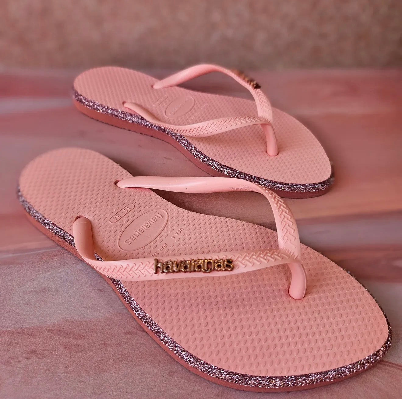 Havaianas point glitter Baby pink