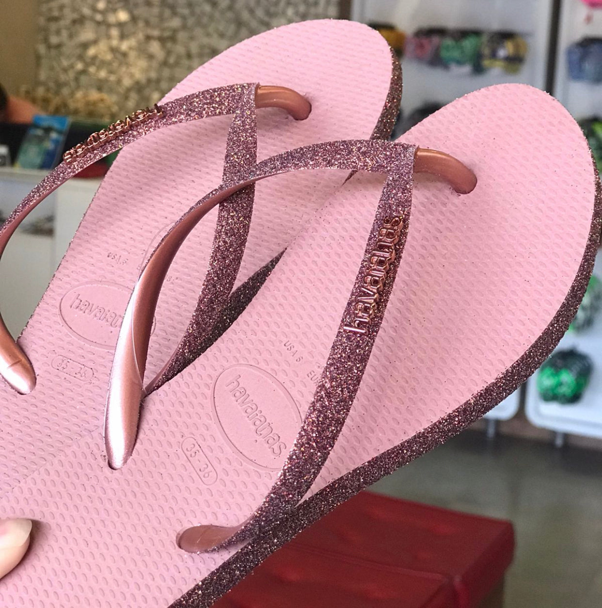 Havaianas Slim Glitter Star Rosa Crocus